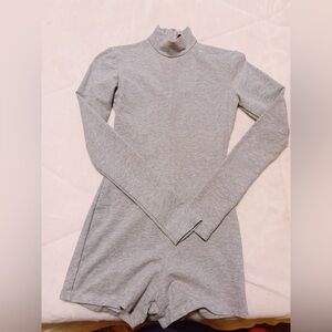 Edikted Heather Gray Long Sleeve Turtleneck Romper
